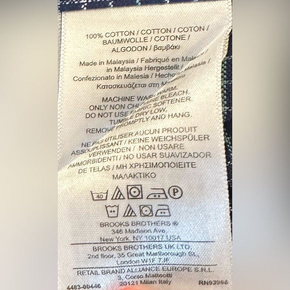 Brooks Brothers Regent Button Down, Blue Check Print, Medium - Picture 6 of 6